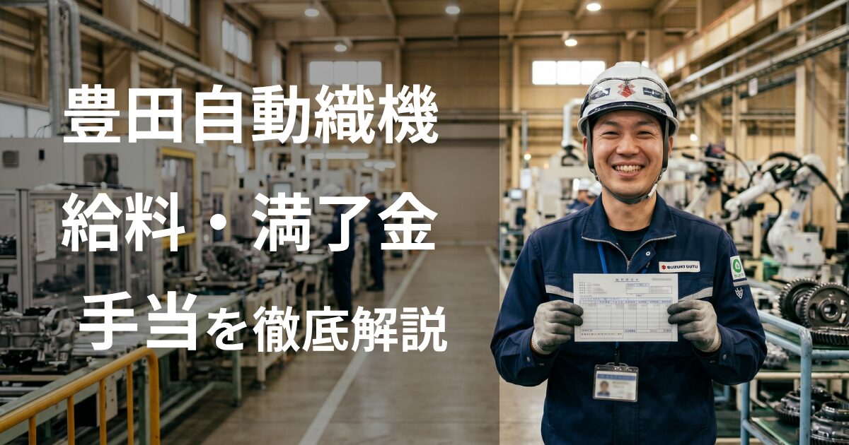 豊田自動織機期間工の給料・満了金・手当を徹底解説