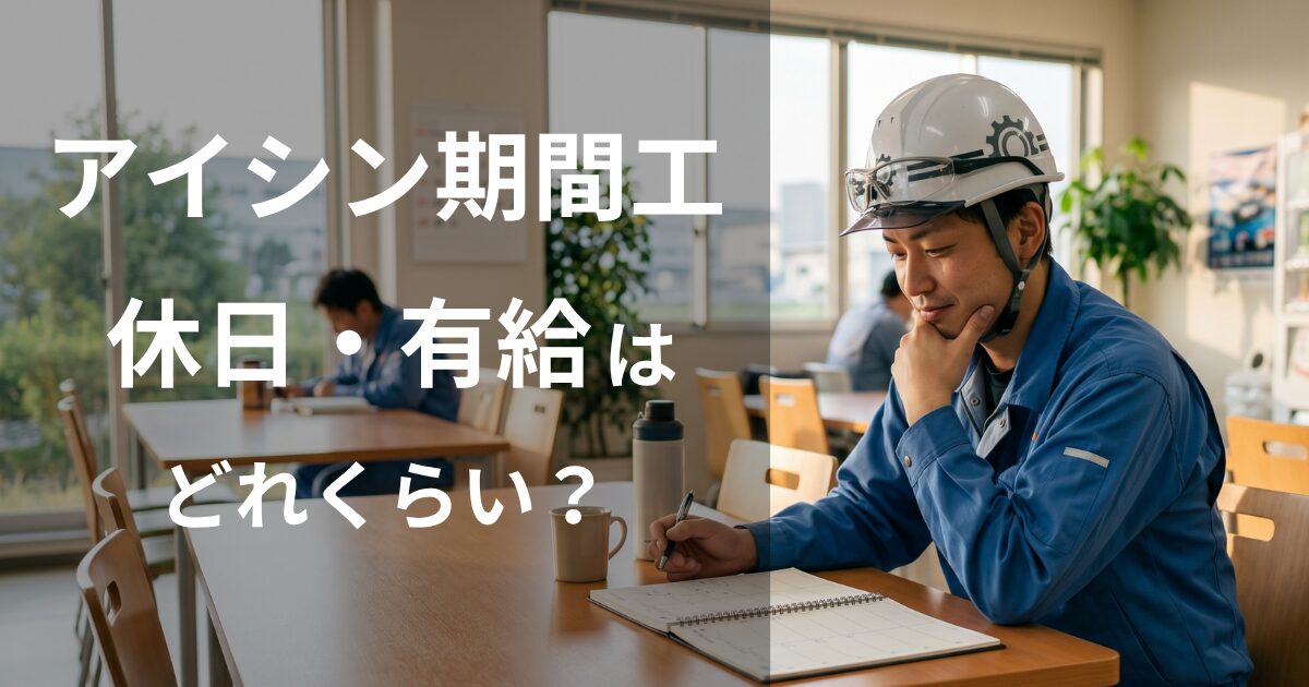 アイシン期間工の休日・有給はどのくらい