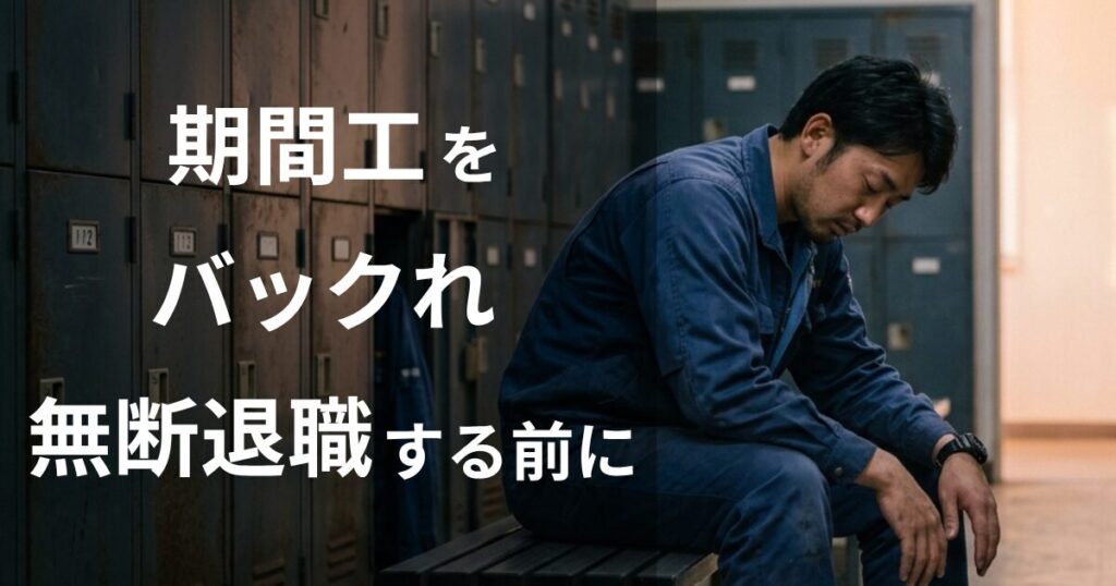 期間工をバックレ・無断退職する前に読む