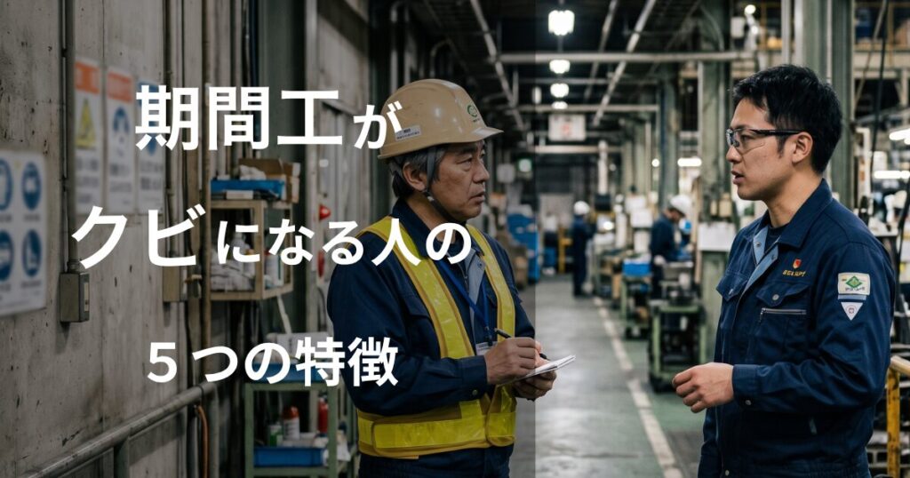 期間工がクビになる人の特徴と5つの理由