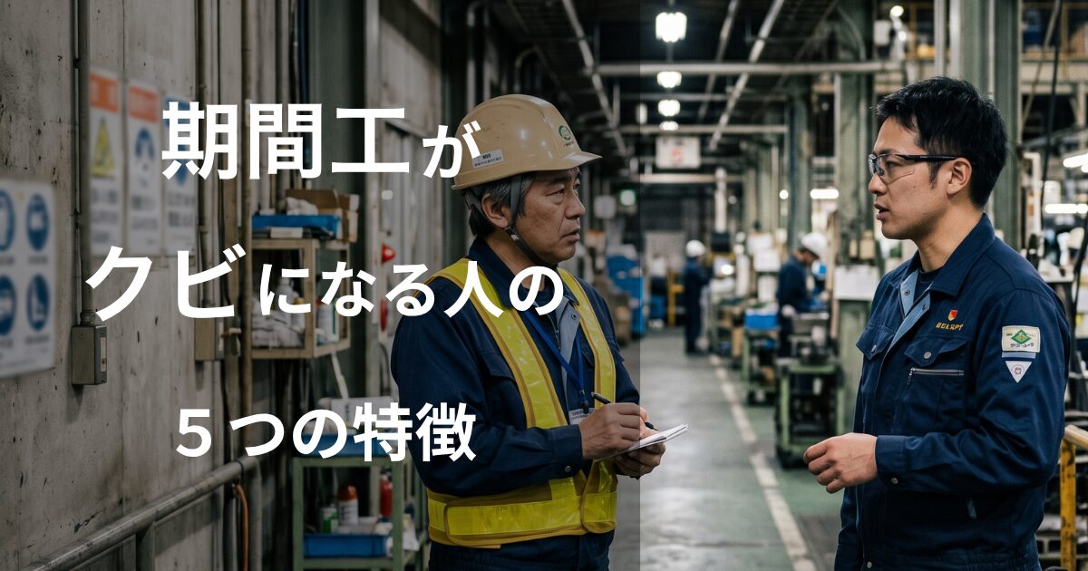 期間工がクビになる人の特徴と5つの理由