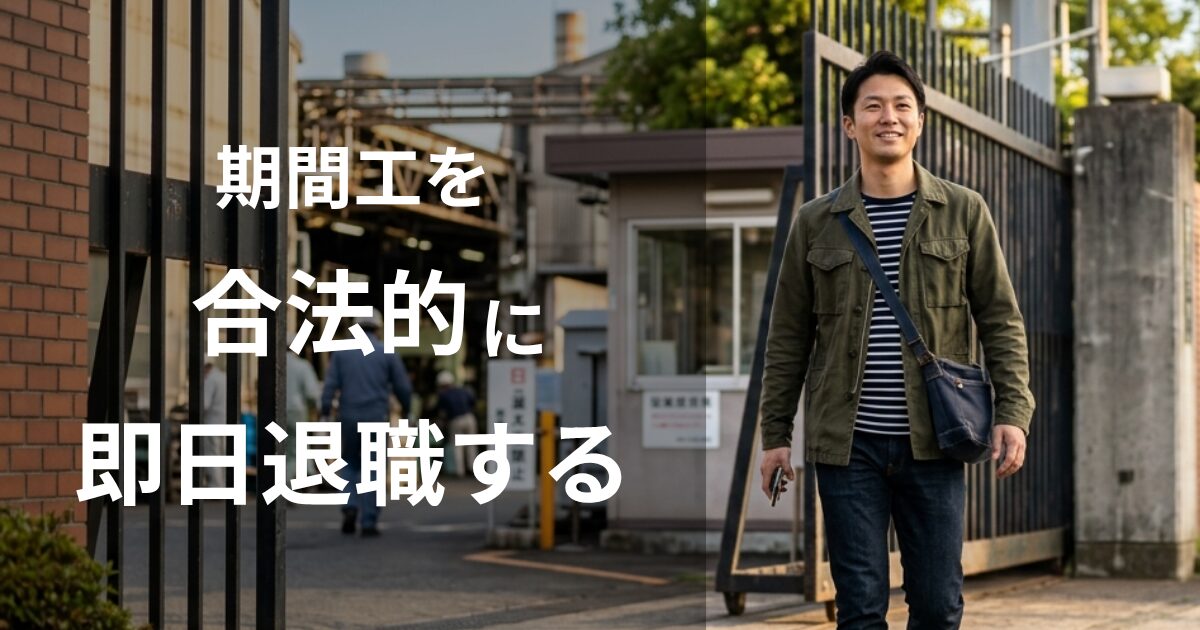 期間工を合法的に即日退職する方法