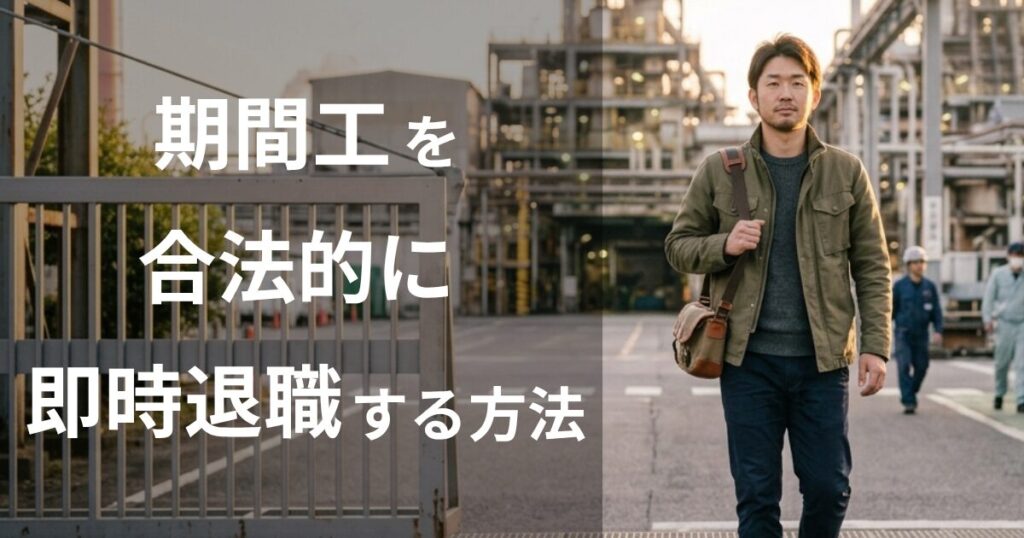 期間工を合法的に即日退職する方法