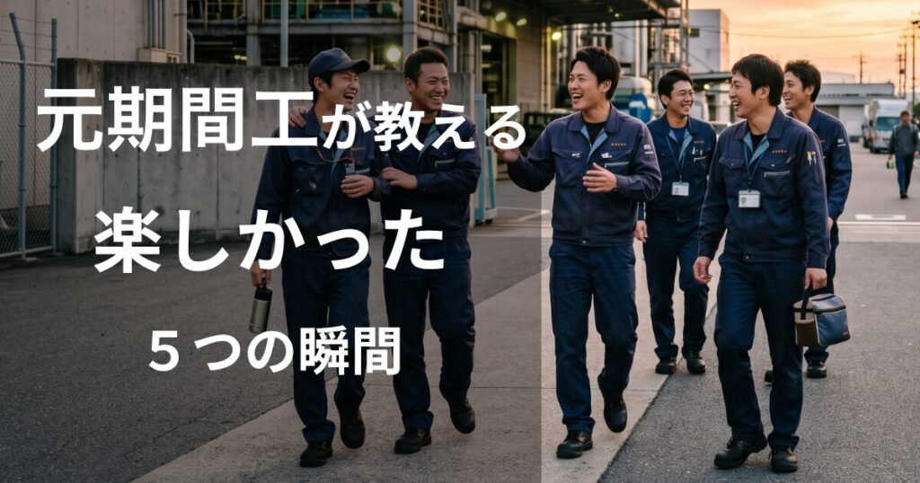 期間工は楽しい！元トヨタ期間工が楽しかった5つの瞬間を体験談で解説