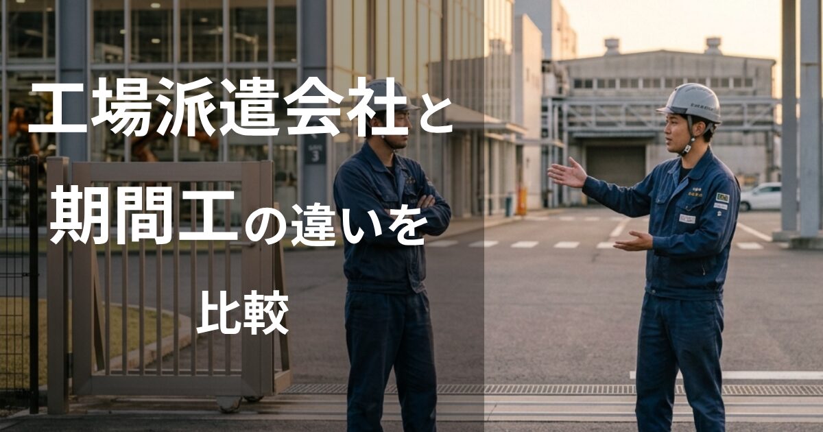 工場派遣会社と期間工の違いを比較