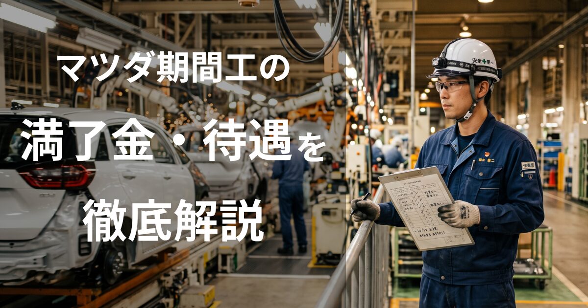 マツダ期間工の給料・満了金・待遇を徹底解説