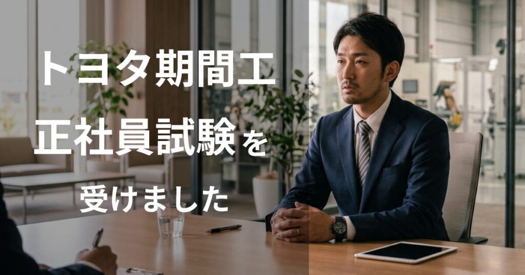 トヨタ期間工の正社員試験を受けた体験談