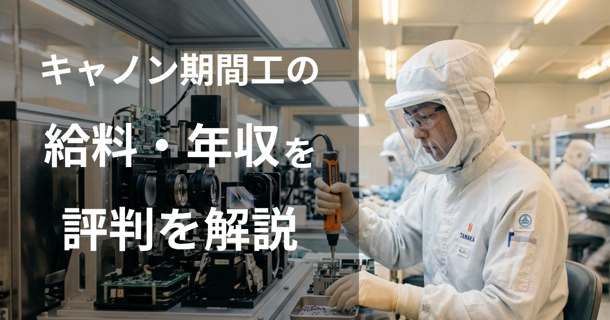 キヤノン期間工の給料・待遇・評判