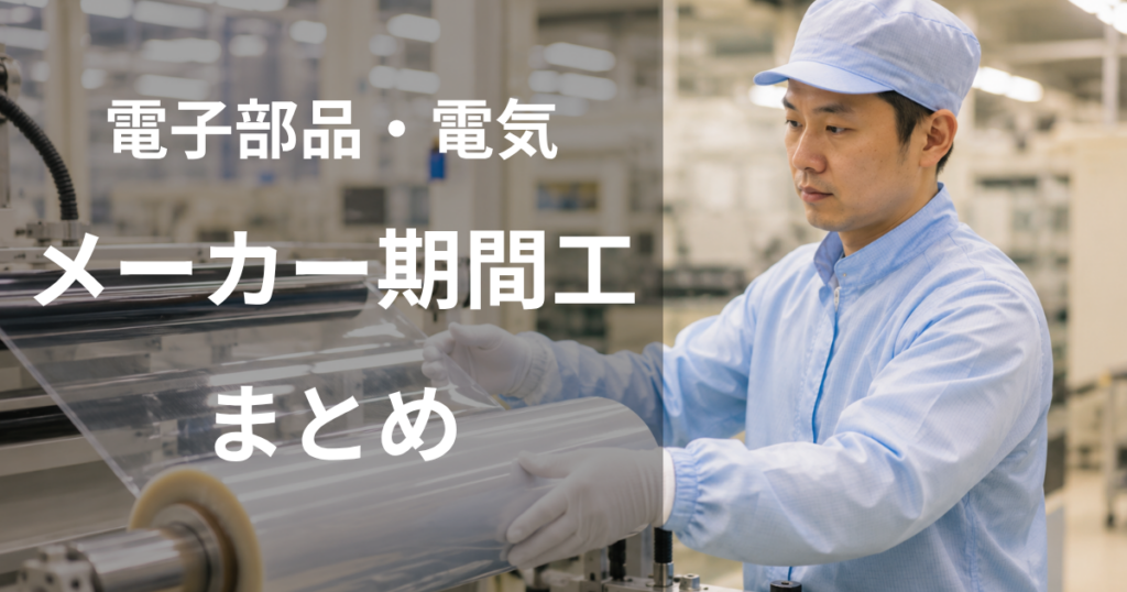 電子部品・電機メーカーの期間工まとめ