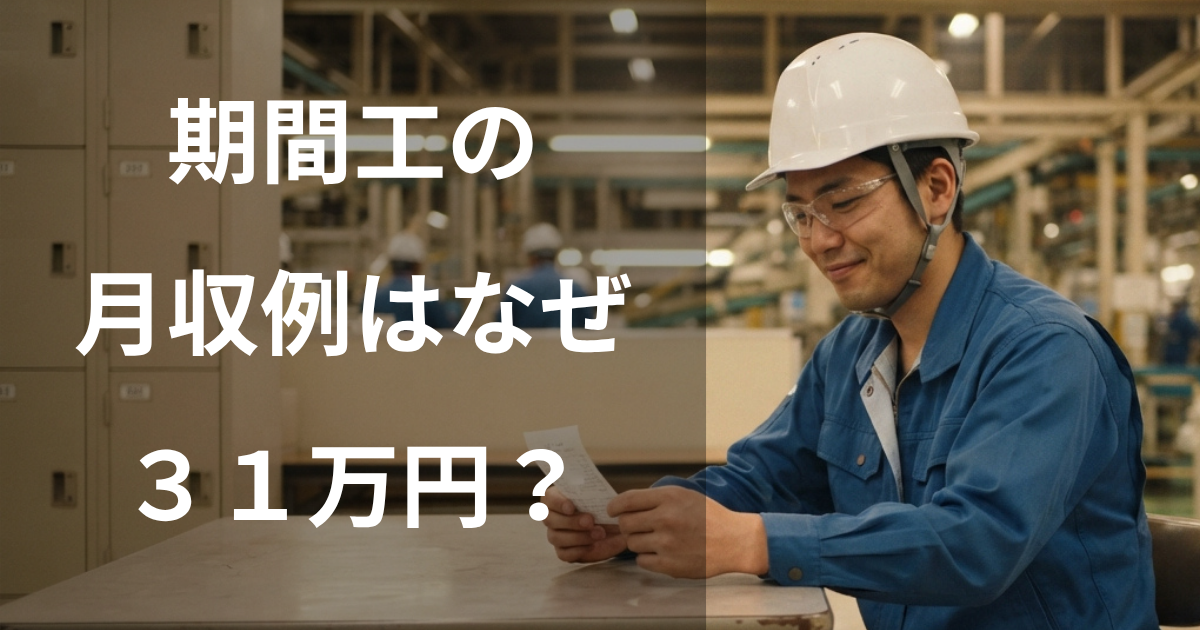 期間工の月収例はなぜ31万円?