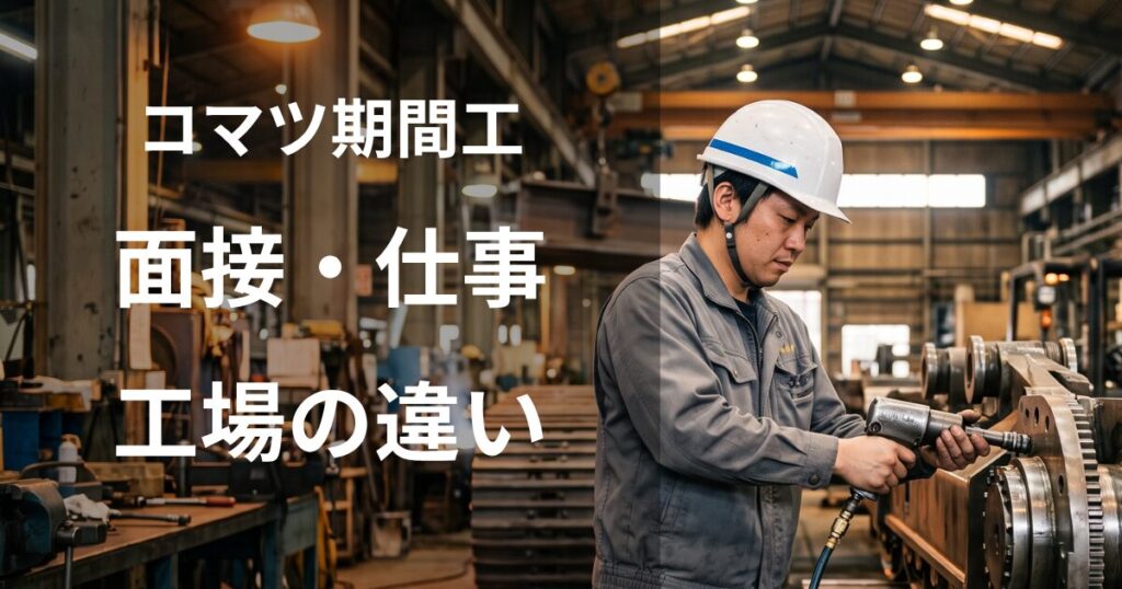 コマツ期間工の面接・仕事内容・工場の違い