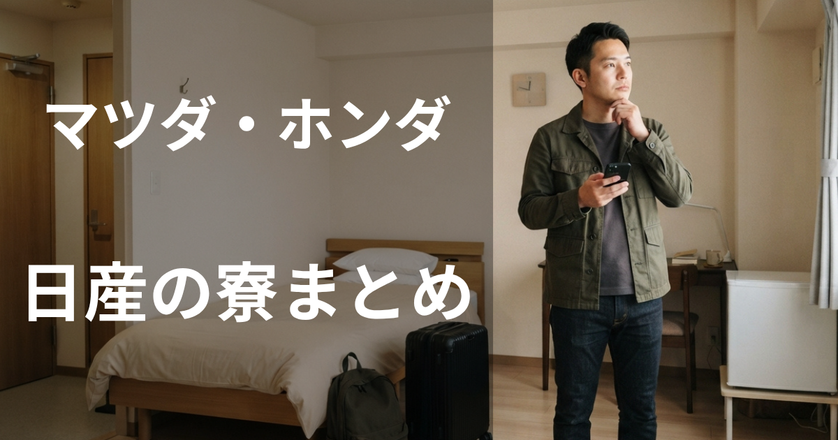 マツダ・ホンダ・日産の寮を比較