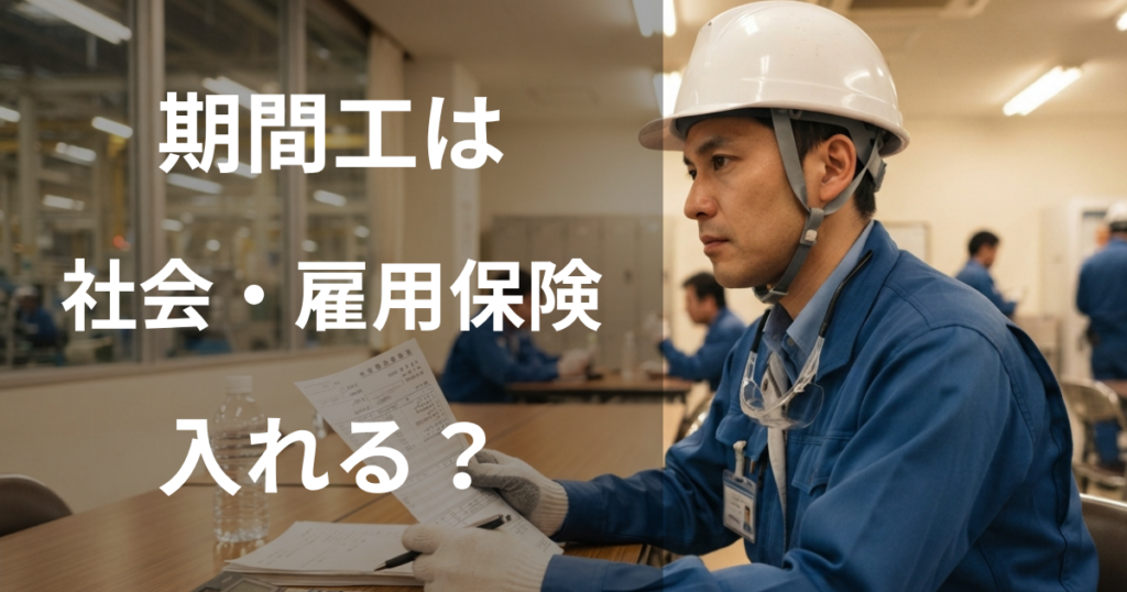 期間工は社会保険・雇用保険に入れる